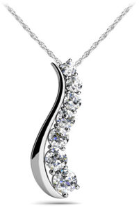 Solid Curve Diamond Journey Necklace