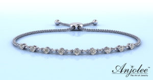 Adjustable Diamond And Chain Link Slider Bracelet