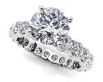 Shared Prong Eternity Style Engagement Ring Available In Platinum Or Gold