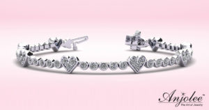 Eight of Hearts Diamond Tennis Bracelet