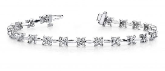 Flower Link Diamond Bracelet by Anjolee