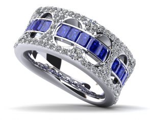 Royal Crown Diamond and Gemstone Anniversary Ring