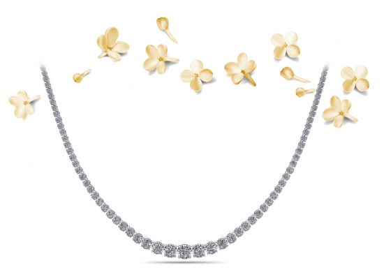 Diamond Crown Tennis Necklace
