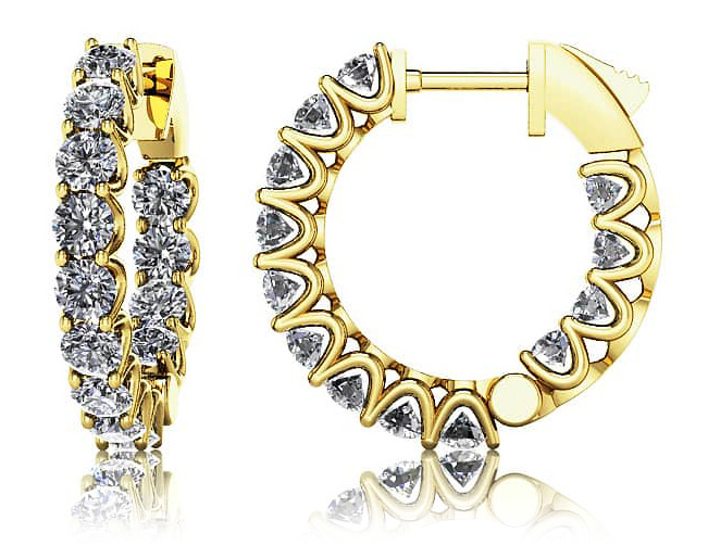 womens diamond hoop earrings